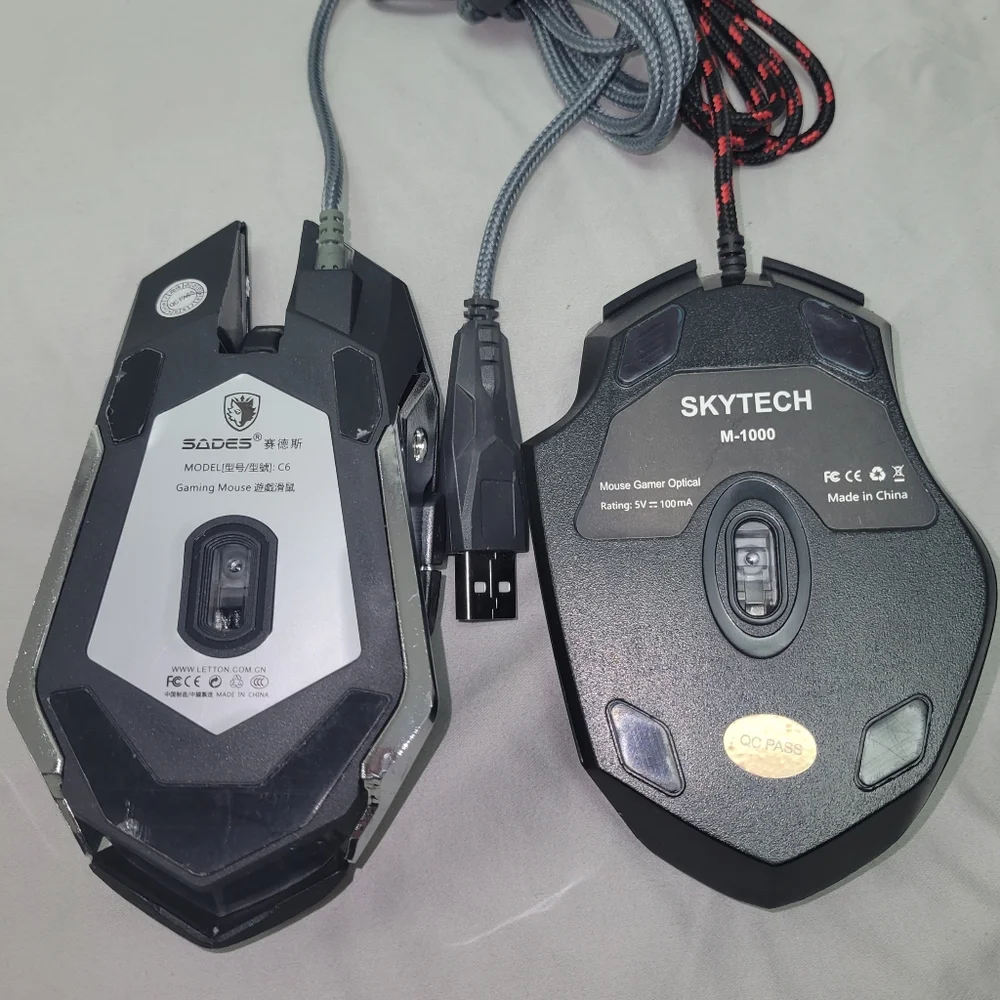 2pc of Gaming Mice - Wired - SKYTECH M-1000 & SADES C6 Wired Mouse - USED TESTED